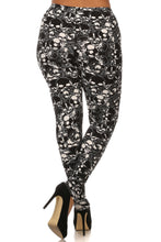 Load image into Gallery viewer, Knit, Skull Pattern Print, Full Length Leggings With Elastic Waist
