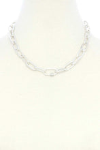 Load image into Gallery viewer, Dainty Rhinestone Roll Oval Link Necklace
