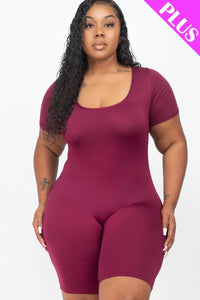 Plus Size Short Sleeve Bodycon Romper