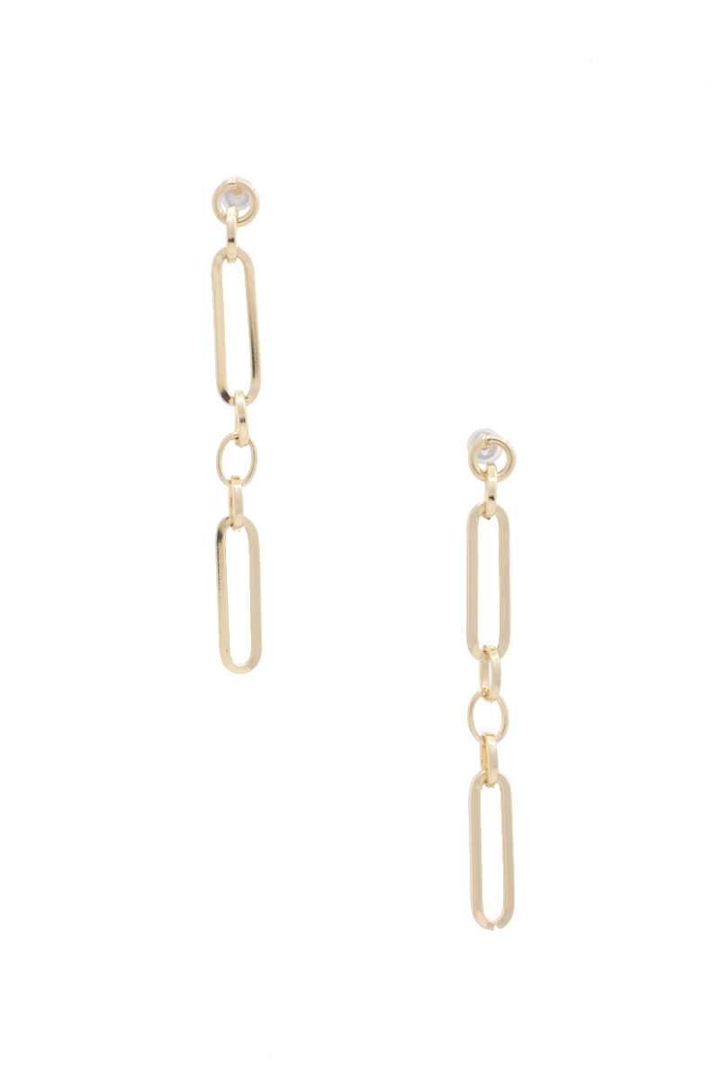 Oval Link Metal Dangle Earring