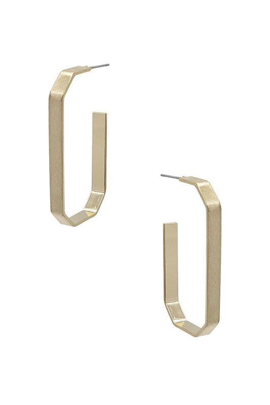 Metal Octagon Hoop Earring