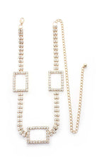 Load image into Gallery viewer, Rectangle Rhinestone Chain Belt
