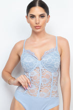 Load image into Gallery viewer, Semi-sheer Sweetheart Lace Bodysuit
