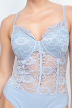 Load image into Gallery viewer, Semi-sheer Sweetheart Lace Bodysuit
