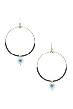Load image into Gallery viewer, Seed Bead Evil Eye Dangle Round Earring
