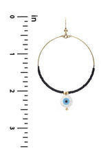 Load image into Gallery viewer, Seed Bead Evil Eye Dangle Round Earring
