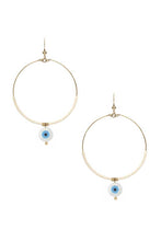 Load image into Gallery viewer, Seed Bead Evil Eye Dangle Round Earring
