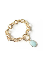 Load image into Gallery viewer, Metal Rhinestone Pearl Bead Toggle Clasp Multi Bracelet
