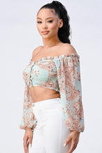 Load image into Gallery viewer, Boho Chic Off Shoulder Cropped Blouse Top
