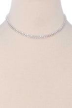 Load image into Gallery viewer, 2 Layered Line Rhinestone Necklace
