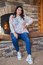 Load image into Gallery viewer, Plus Multi Tie-dye Crew Neck Long Bat Sleeve Dropped Shoulders Sweatshirt
