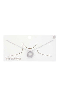 Circle Metal Pendant Gold Dipped Necklace
