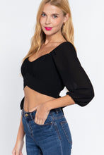 Load image into Gallery viewer, 3/4 Slv Crop Woven Top
