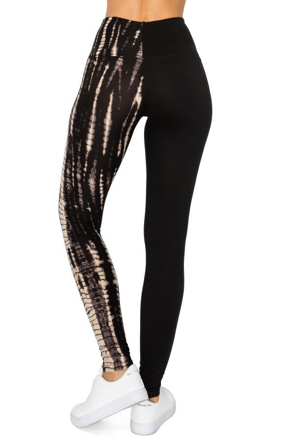 Spliced 5-inch Long Yoga Style Banded Lined Knit Legging With High Waist