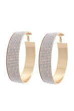 Load image into Gallery viewer, 8 Row Rhinestone Wide Hoop Earring
