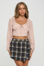 Load image into Gallery viewer, Smocked Long Sleeves Crop Top
