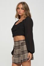 Load image into Gallery viewer, Smocked Long Sleeves Crop Top
