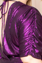 Load image into Gallery viewer, Metallic Ribbed Drop Shoulder Plus Size Jumpsuit
