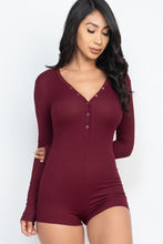 Load image into Gallery viewer, V Neck With Button Tap Bodycon Romper
