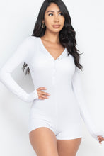 Load image into Gallery viewer, V Neck With Button Tap Bodycon Romper

