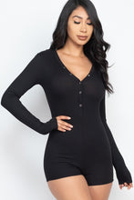 Load image into Gallery viewer, V Neck With Button Tap Bodycon Romper
