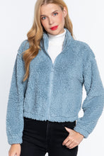 Load image into Gallery viewer, Long Slv Faux Fur Zip-up Jacket
