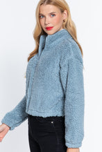 Load image into Gallery viewer, Long Slv Faux Fur Zip-up Jacket
