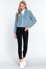 Load image into Gallery viewer, Long Slv Faux Fur Zip-up Jacket

