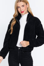 Load image into Gallery viewer, Long Slv Faux Fur Zip-up Jacket
