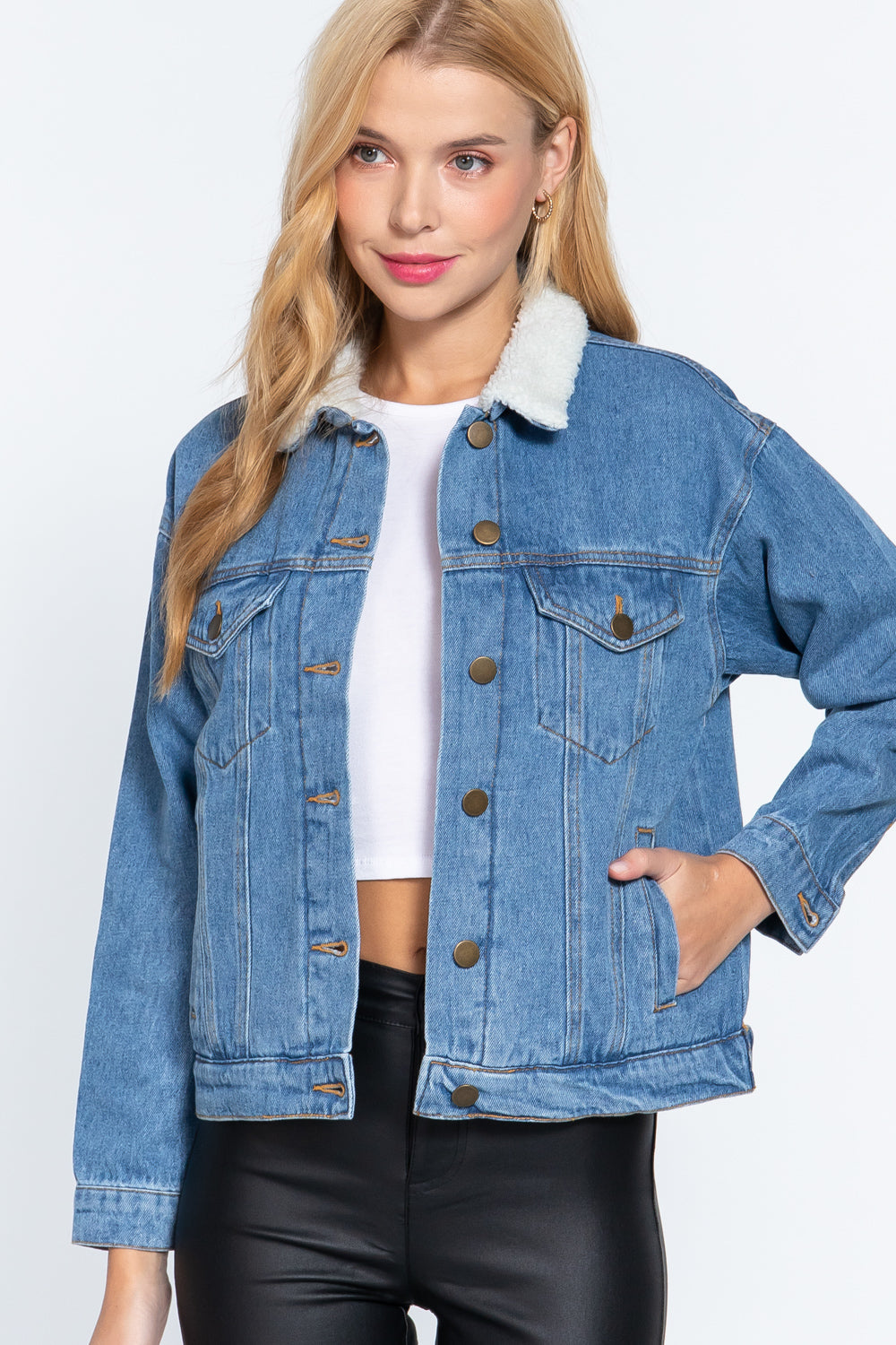 Inner Fur Oversized Denim Jacket