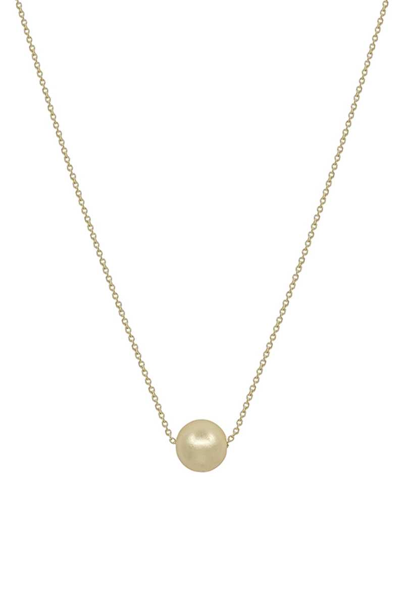 Metal Chain Pearl Pendant Necklace