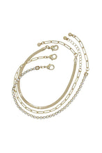 Load image into Gallery viewer, Metal Chain Rhinestone Bracelet 3 Pc Set
