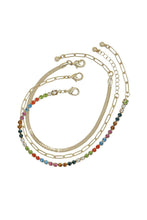 Load image into Gallery viewer, Metal Chain Rhinestone Bracelet 3 Pc Set

