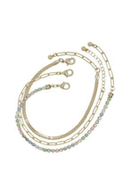 Load image into Gallery viewer, Metal Chain Rhinestone Bracelet 3 Pc Set
