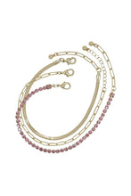 Load image into Gallery viewer, Metal Chain Rhinestone Bracelet 3 Pc Set
