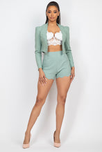 Load image into Gallery viewer, Scallop Hem Blazer Jacket &amp; Mini Shorts Set
