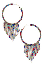 Load image into Gallery viewer, Rhinestone Edge Dangle Hoop Earring

