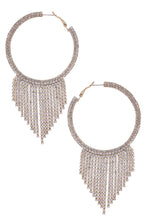 Load image into Gallery viewer, Rhinestone Edge Dangle Hoop Earring
