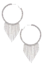Load image into Gallery viewer, Rhinestone Edge Dangle Hoop Earring
