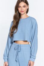 Load image into Gallery viewer, Long Dolman Slv Hacci Crop Top
