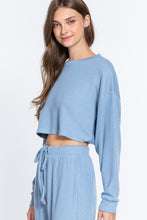 Load image into Gallery viewer, Long Dolman Slv Hacci Crop Top
