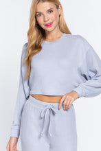 Load image into Gallery viewer, Long Dolman Slv Hacci Crop Top
