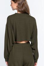 Load image into Gallery viewer, Long Dolman Slv Hacci Crop Top
