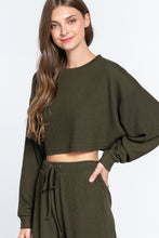 Load image into Gallery viewer, Long Dolman Slv Hacci Crop Top
