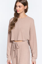 Load image into Gallery viewer, Long Dolman Slv Hacci Crop Top
