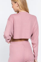 Load image into Gallery viewer, Long Dolman Slv Hacci Crop Top
