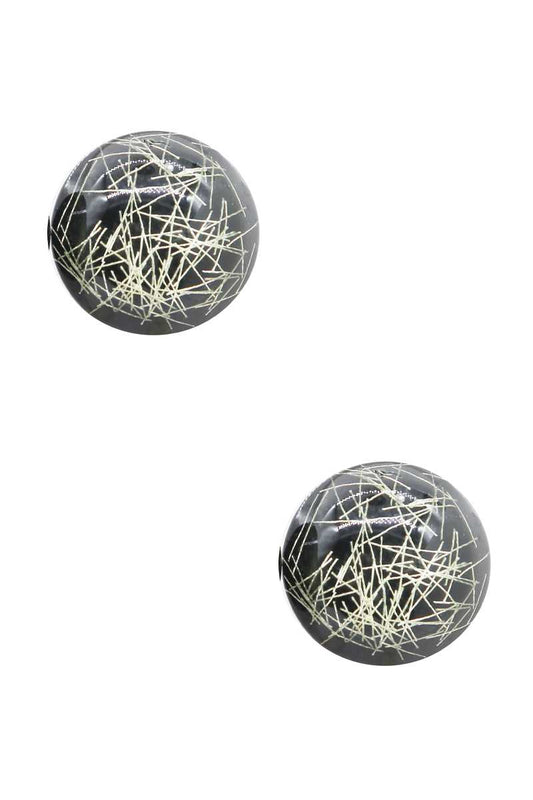 Resin Multi Line Round Stud Earring