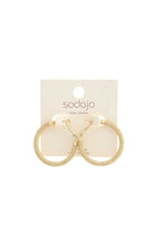 Load image into Gallery viewer, Sodajo Lined Metal Hoop Earring
