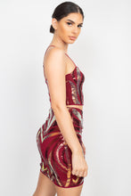Load image into Gallery viewer, Sequin Square Cami Top &amp; Mini Skirts Set
