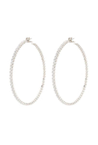 Classic Basic Rhinestone Hoop Earring